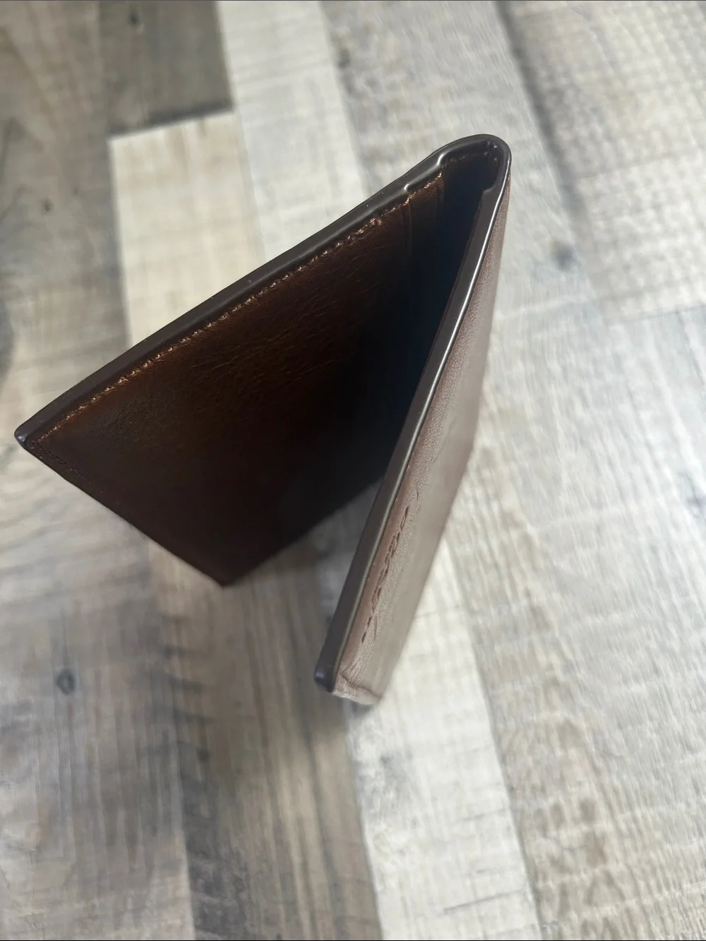 COACH Dark Saddle Sport Calf Leather Passport Case